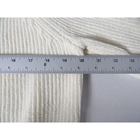Loft Chenille Sweater Womens XS Cream Ivory Soft Mock Neck Cozy Minimalist Warm - Picture 11 of 12